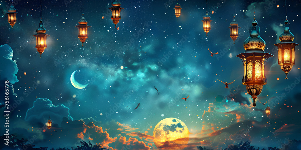Holy Ramadan Kareem moon month of fasting for Muslims. Copy Space Holy Ramadan Kareem moon month of fasting for Muslims. Copy Space