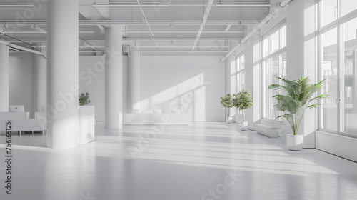 White open office space interior studio 