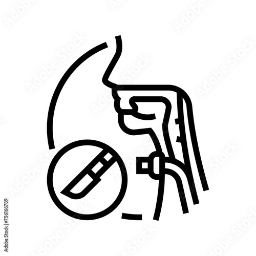 tracheostomy surgery line icon vector. tracheostomy surgery sign. isolated contour symbol black illustration