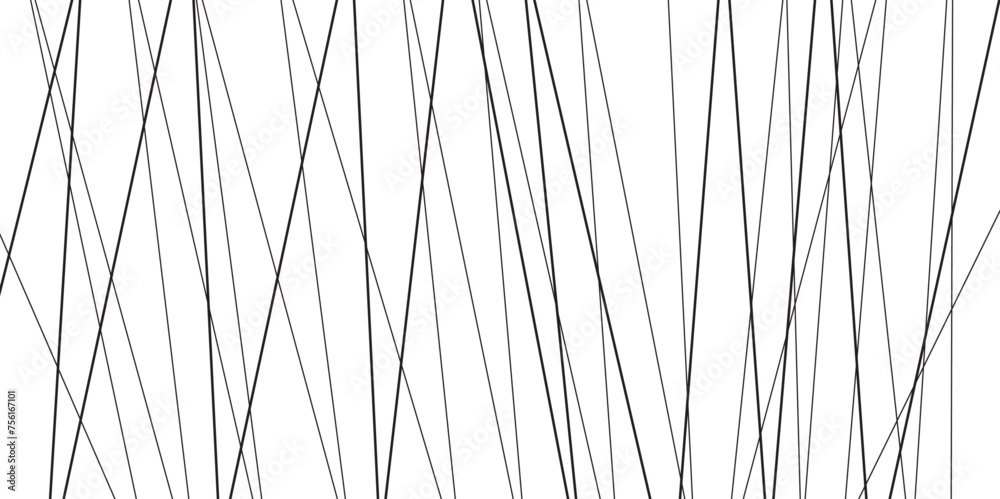 Modern Random chaotic lines abstract geometric pattern. Abstract white background with random black lines. White and grey abstract perspective background. vector illustration.