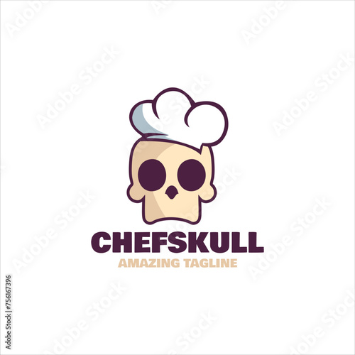 Skull with Chefs Hat