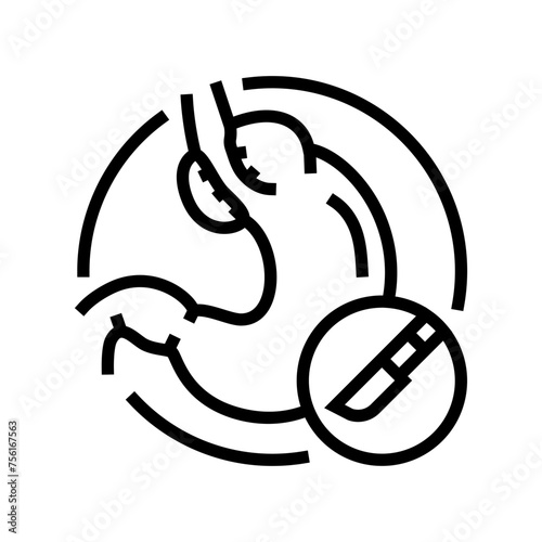 fundoplication surgery line icon vector. fundoplication surgery sign. isolated contour symbol black illustration