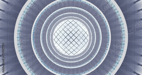 Fototapeta Naklejka Na Ścianę i Meble -  Looking up abstract modern architecture. 3D rendering.