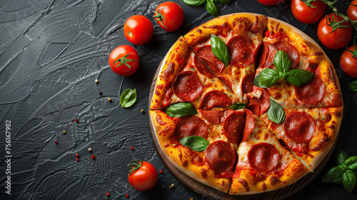 Pizza on concrete background 