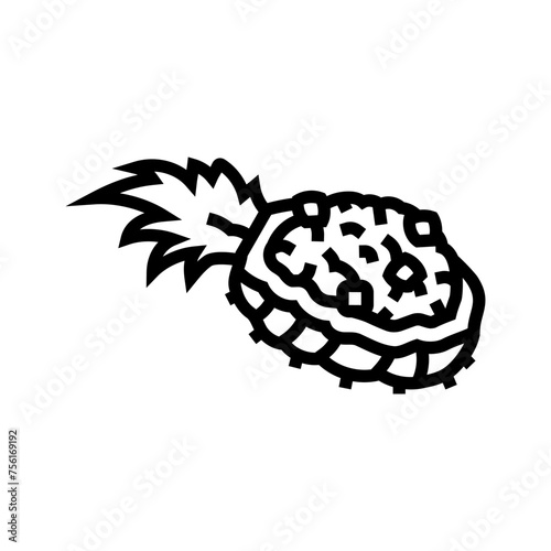 pineapple fried rice thai cuisine line icon vector. pineapple fried rice thai cuisine sign. isolated contour symbol black illustration