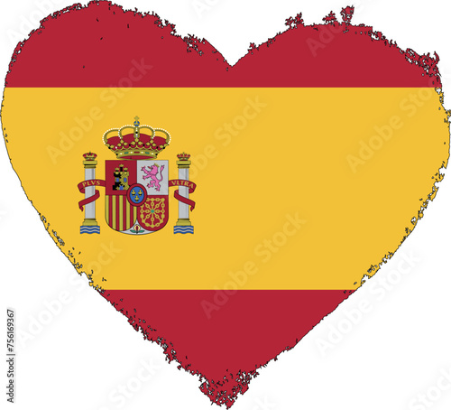 Spain flag in heart shape.
