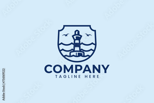 beacon buoy modern logo design for marine sea sport company business