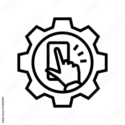 interaction design ux ui line icon vector. interaction design ux ui sign. isolated contour symbol black illustration