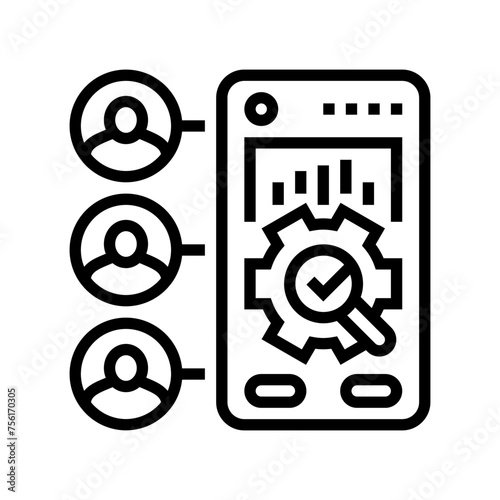 user research ux ui design line icon vector. user research ux ui design sign. isolated contour symbol black illustration