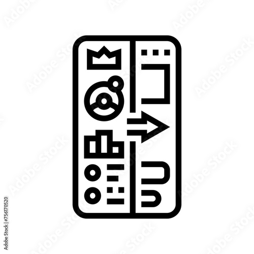 gamification ux ui design line icon vector. gamification ux ui design sign. isolated contour symbol black illustration