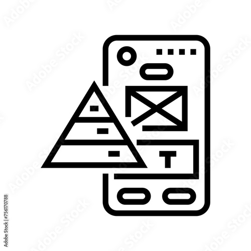 hierarchy ux ui design line icon vector. hierarchy ux ui design sign. isolated contour symbol black illustration