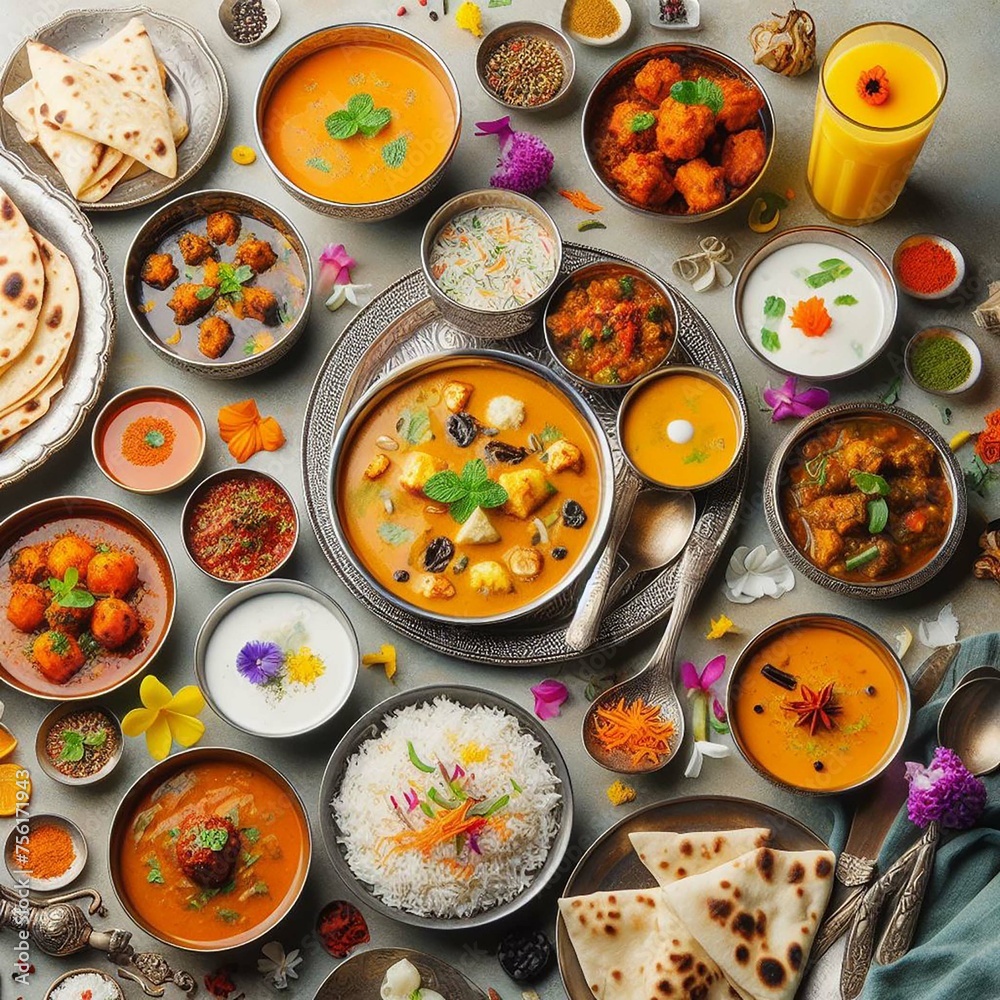 plate of food, indian cuisine plate of food, indian cuisine