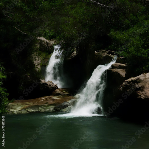 waterfall in the mountains