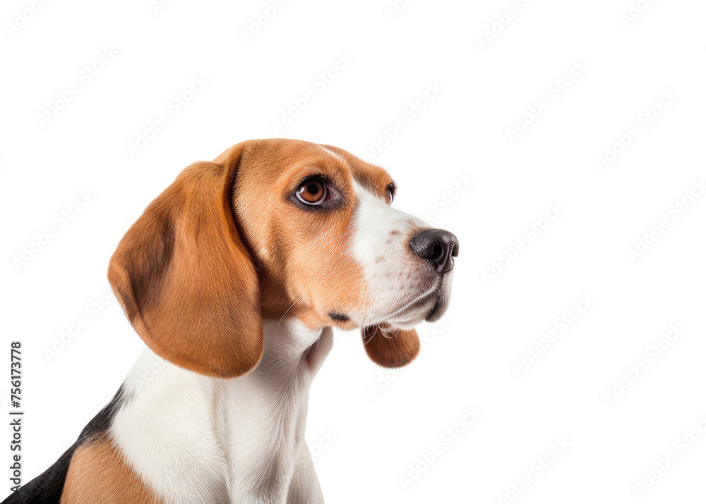 Endearing beagle charm captured in a headshot, isolated on white. Ai Generated.