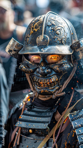 A Japan samurai with chrome and refection armor © Дмитрий Симаков