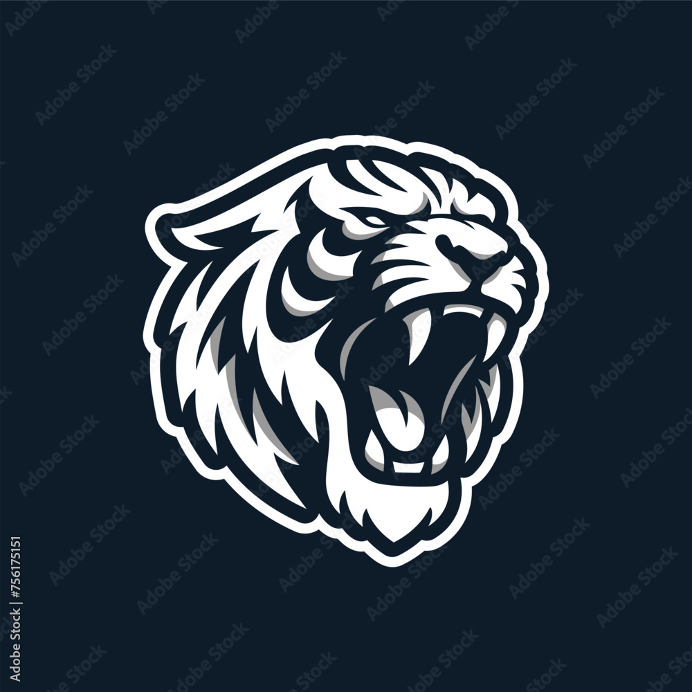 Roaring Tiger Head Vector Logo