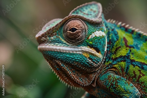 Close up of Chameleon veiled