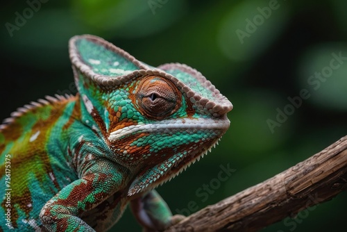 Close up of Chameleon veiled