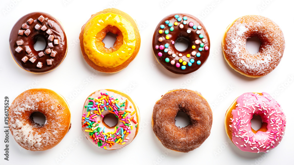 Assorted Doughnuts Arranged in a Row Assorted Doughnuts Arranged in a Row