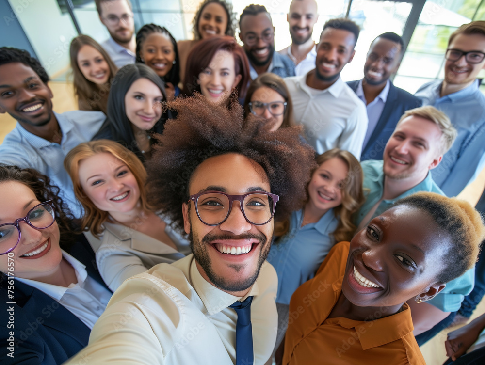 Multicultural happy people taking group selfie portrait in the office, diverse people celebrating together, Happy lifestyle and teamwork concept Multicultural happy people taking group selfie portrait in the office, diverse people celebrating together, Happy lifestyle and teamwork concept