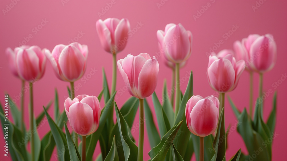 Pink tulips on pastel background mother's day Pink tulips on pastel background mother's day