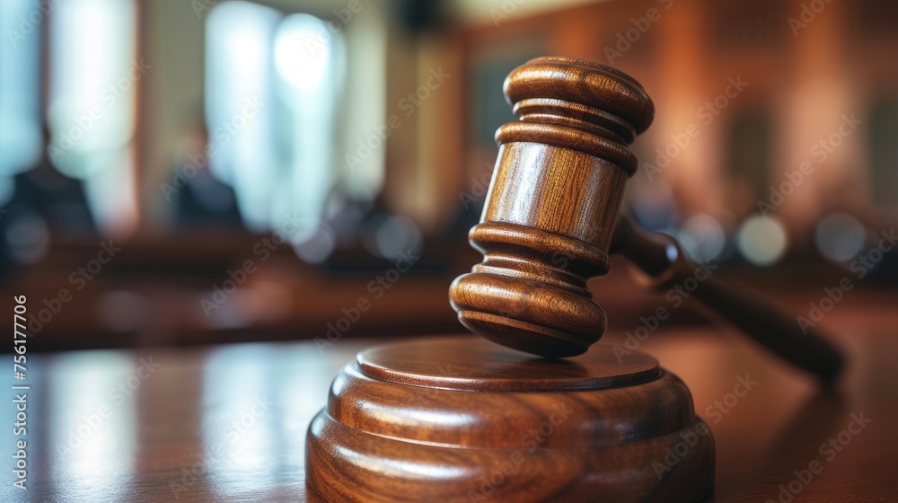 Judge's gavel rests atop a table in the solemn setting of a courtroom, symbolizing authority and justice. Ai Generated. Judge's gavel rests atop a table in the solemn setting of a courtroom, symbolizing authority and justice. Ai Generated.