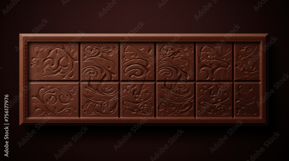 Chocolate bar. Dark Chocolate Luxury brand template with label format. chocolate box design