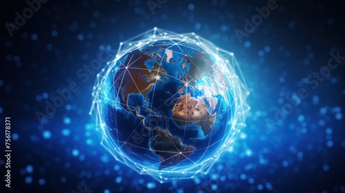 blue globe earth background World map element concept of global business