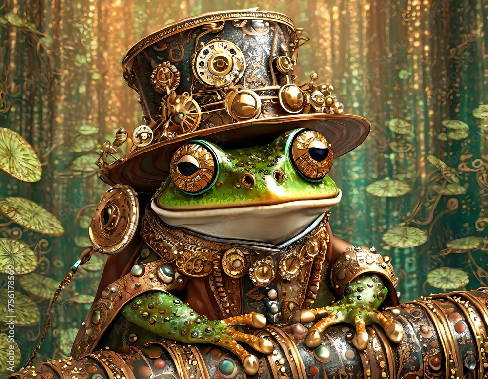 Fototapeta premium Steampunk Frog