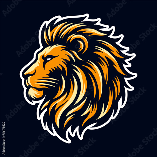 Wild Lion Head Side View Logo Design Sports Mascot