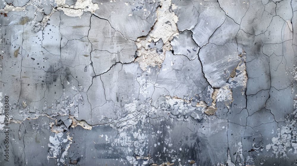 Edgy cracks redefine concrete with textured intensity. Ai Generated. - obrazy, fototapety, plakaty 