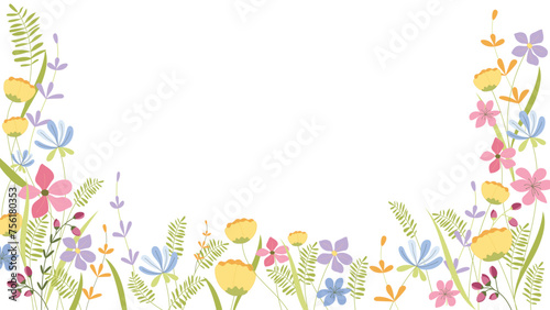 Abstract flower background Vector design floral border frame