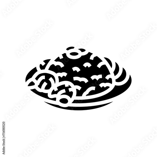 khao pad thai cuisine glyph icon vector. khao pad thai cuisine sign. isolated symbol illustration