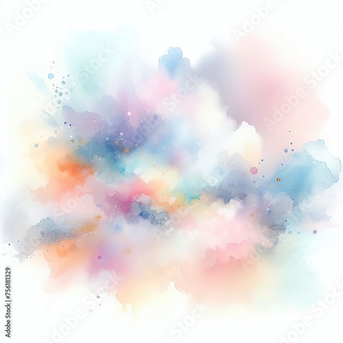 abstract watercolor background texture, rainbow multicolour cloud watercolour effect photo