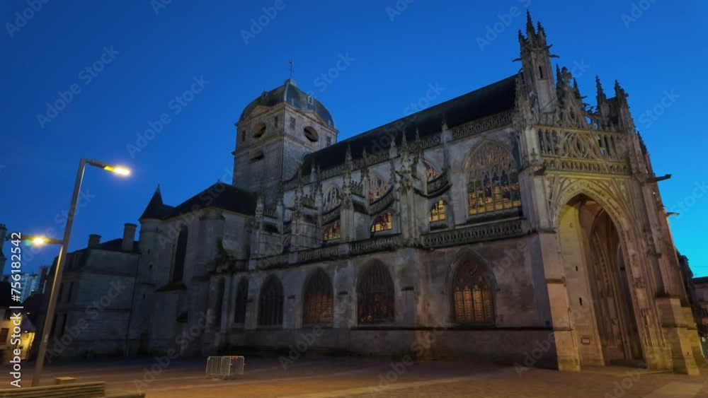 Notre-Dame Basilica at Alencon in evening, Orne in Normandie, France. Beautiful shot with sky in background Notre-Dame Basilica at Alencon in evening, Orne in Normandie, France. Beautiful shot with sky in background