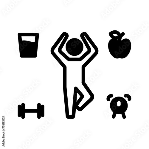 Vector solid black icon for Habits