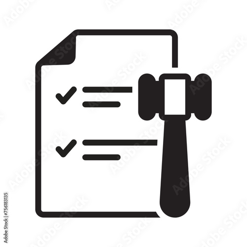 Vector solid black icon for Amendments