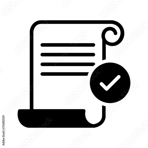 Vector solid black icon for Amendments