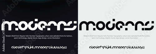 Abstract minimal modern alphabet fonts. Typography technology electronic digital music future creative font. vector illustration