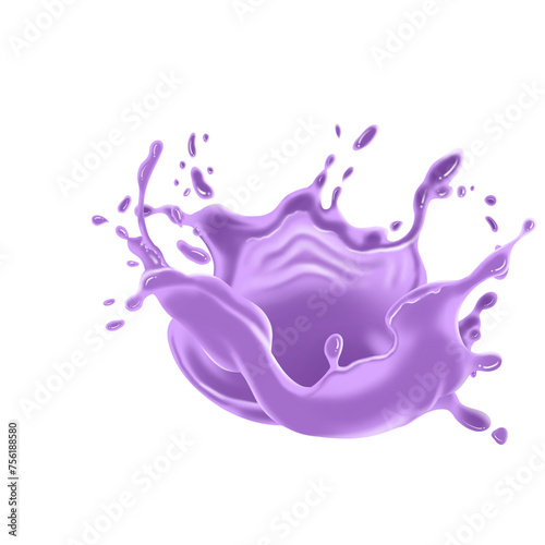 Sweet Purple Grapes in juice splash isolated on transparent background