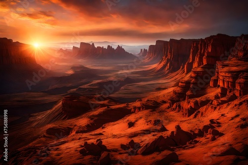Sunrise over rugged plateaus, a silent awakening of geological wonders. © Muhammad
