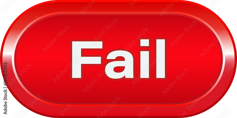 Fail red button for mobile, web, or video games. GUI elements. Fail red button for mobile, web, or video games. GUI elements.