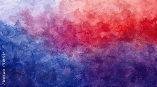 Sapphire blue, ruby red and amethyst purple abstract watercolor background for graphic design, banner and template. Multicolor watercolor texture