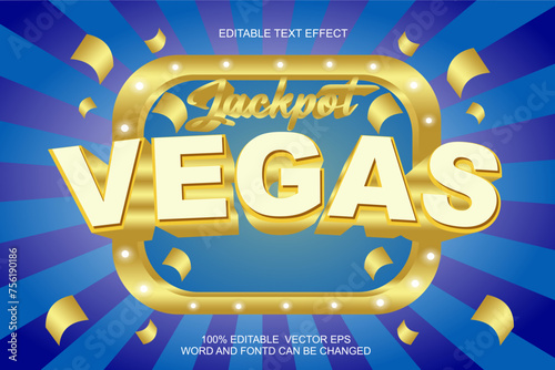 jackpot vegas text effect vector eps file