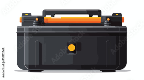 Car auto battery top view vector icon. Equipment tra photo