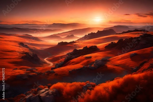 Endless plateaus bathed in dawn s glow  a timeless expanse of serene beauty.