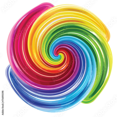 Colourful Swirl Clipart isolated on white background