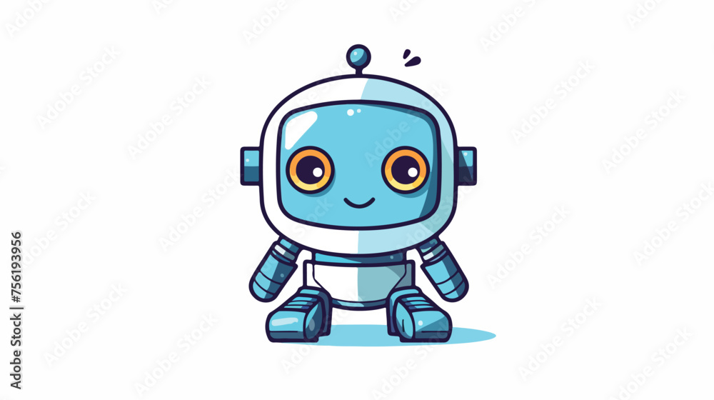 Cartoon robot icon over white background colorful de