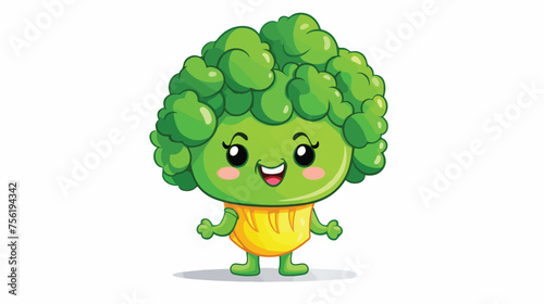 Chef Cute broccoli character vector template design