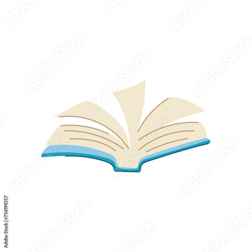 paper book open cartoon vector illustration